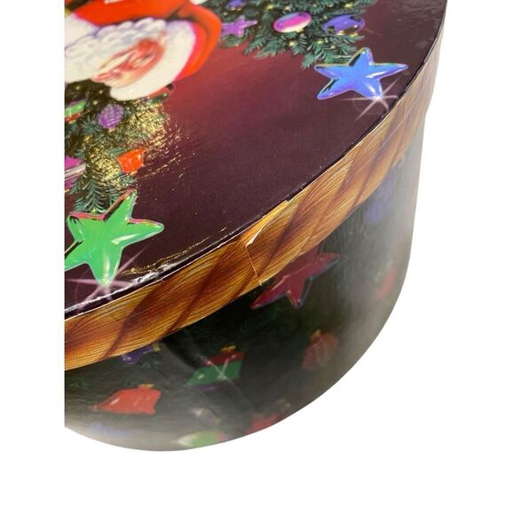 Vintage Santa Hat Box The Dolly Mamas Christmas Round Gift Box Storage Holiday - Picture 4 of 11